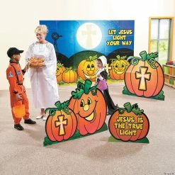 Best Sale 💯 Christian Pumpkin Cardboard Stand-Ups - 3 Pc. 🔥 -ceiling decoration shop christian pumpkin cardboard stand ups 3 pc 13743121 a01