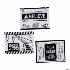 Coupon 💯 Color Your Own Construction VBS Fuzzy Posters - 24 Pc. 🎁