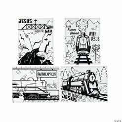 Deals 👍 Color Your Own Railroad VBS Fuzzy Posters - 24 Pc. 🤩