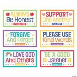 Brand new ⭐ Colorful Bible Classroom Rules Poster Set - 6 Pc. 👍