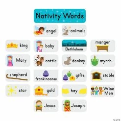 Outlet ⌛ Nativity Word Wall Bulletin Board Set - 21 Pc. ✔️