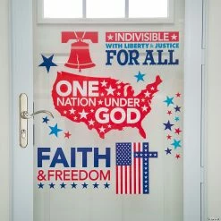 Best Pirce ✔️ Religious Patriotic Window Clings - 2 Pc. 😀